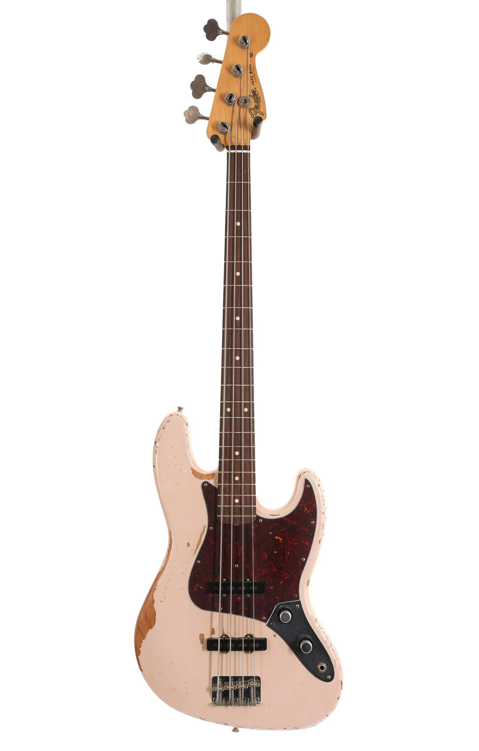 Fender Flea Signature Jazz Bass Guitar in Shell Pink - Andertons
